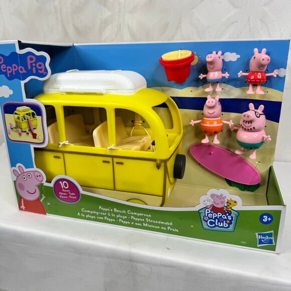 Hasbro Peppa Pig Peppa's Beach Campervan Peppa, George, Mummy & Daddy Pig 2022 - Picture 9 of 9
